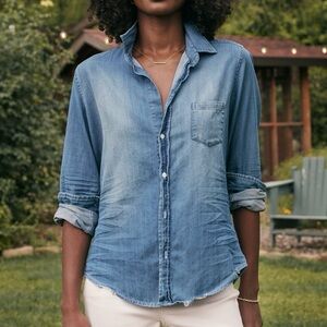 Frank & Eileen Barry Chambray Denim Buttondown Shirt Womens Large
